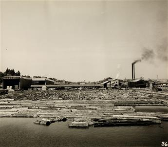 (BOOTH-KELLY LUMBER CO.) Album with 117 photographs illustrating the process, start-to-finish, of logging and lumber production by the